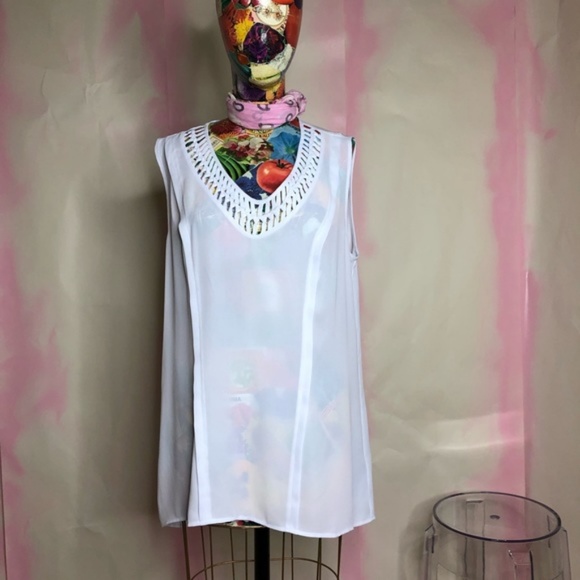 Anthro La Vista Tank Top Maeve Braided Collar - Picture 4 of 8